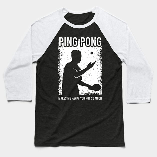 Ping Pong Design Table Tennis Gift for a Lover of Ping Pong Baseball T-Shirt by AlleyField